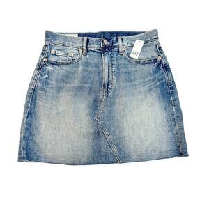 Gap Distressed Denim Jean Pencil Mini Skirt Size 4 NWT